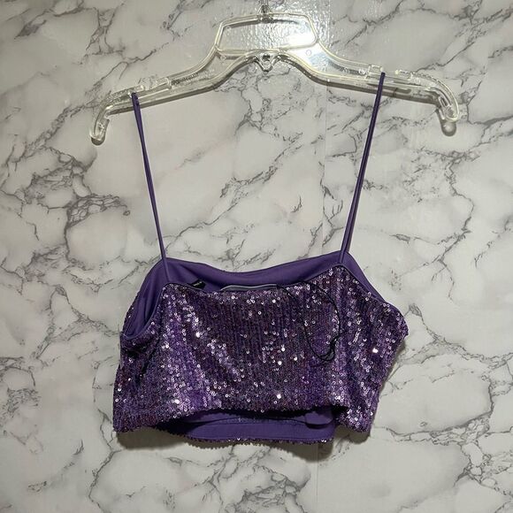 ROTATE BIRGER CHRISTENSEN Glitter Vest In Purple - Picture 7 of 9